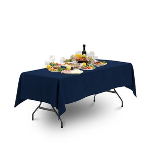 Gominimo Rectangle Tablecloth Polyester Dining Table Cloth Cover 230cm Navy Blue