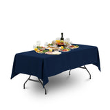 Gominimo Rectangle Tablecloth Polyester Dining Table Cloth Cover 230cm Navy Blue