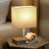 Gominimo Bedside Lamp Vintage 3 Dimmable Light Table Desk with Phone Stand Grey