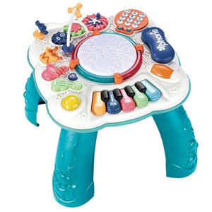 GOMINIMO Kids Music Learning Activity Table (Blue and White) GO-MAT-100-XC