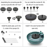 NOVEDEN 16cm 1.5W Solar Fountain Water Pump for Bird Bath (Black)