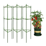 NOVEDEN 3 Sets Tomato Supports Cages with 20 Clips , 50 Twist Tie and 30meters Rope (Green)