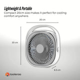 3-Speed USB 20cm Desktop Fan – Quiet Portable Lightweight Rechargeable Cooler