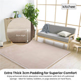 Kitchee Kids Foam Floor Play Mat 200x200cm – Padded Thick Soft Tatami Style Cream