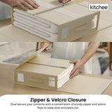 1x Kitchee Foldable Bed Sheet Storage Box – Linen & Closet Organiser Beige