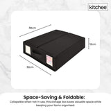 1x Kitchee Foldable Bed Sheet Storage Box – Linen & Closet Organiser Black