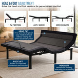 Therapedic Kinetic Advance Adjustable Double Bed Base with Head Tilt