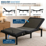 Therapedic Motion Adjustable King Single Bed Base with Wireless Remote