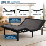 Therapedic Versa Adjustable Double Bed Base with Massage Function