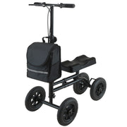 Orthonica Mobility Steel Knee Scooter Walker Steerable Ergonomic Foldable Scooter 10-inch Wheels Height Adjustable Steel Frame 136kg Weight Capacity