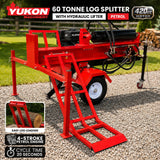 Yukon 60 Tonne Petrol Log Splitter with Hydraulic Lift 420cc In Australia - Darrahopens