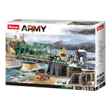 Sluban B0981 Model Kit WWII Battle of Budapest Winter Counter Attack Military Bridge Checkpoint Diorama Army DIY Set Toy In Australia - Darrahopens
