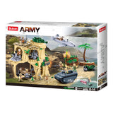 Sluban B1111 Model Kit WWII Battle of Iwo Jima Island Bunker Landing Craft Army Military Base Diorama Blocks DIY Set Toy In Australia - Darrahopens