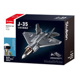 Sluban B1186 Model Kit 1:44 J35 Carrier Fighter Chinese Stealth Jet Plane Modern PLAAF Building Blocks DIY Set Toy In Australia - Darrahopens