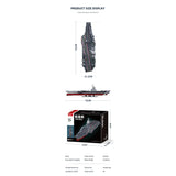Sluban B1188 Model Kit 1:450 Aircraft Carrier Fujian Type 003 Chinese PLAN Warship Navy Vessel Boat Blocks DIY Set Toy