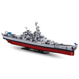 Sluban B1291 Model Kit 1:350 USS Missouri BB63 Mighty Mo Battleship Warship WWII Navy Vessel Boat Blocks DIY Set Toy In Australia - Darrahopens