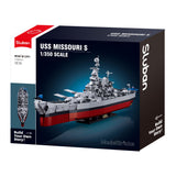 Sluban B1291 Model Kit 1:350 USS Missouri BB63 Mighty Mo Battleship Warship WWII Navy Vessel Boat Blocks DIY Set Toy In Australia - Darrahopens