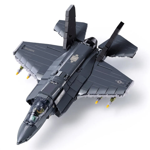 Sluban B1361 Model Kit 1:44 F35 Lightning Stealth Fighter Jet Plane Modern USAF Air Force Building Blocks DIY Set Toy In Australia - Darrahopens