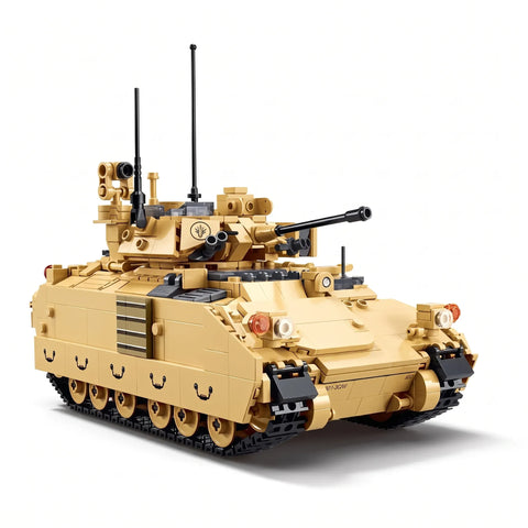 Sluban B1363 Model Kit 1:35 M3A3 Bradley Armored Infantry Vehicle IFV AFV Modern US Army Military Building Blocks DIY Set Toy In Australia - Darrahopens