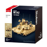 Sluban B1365 Model Kit 1:35 M1A2 Abrams TUSK II Battle Tank MBT Modern US Army Military Building Blocks DIY Set Toy