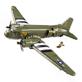 Sluban B1366 Model Kit 1:44 C47 Skytrain Airtrain Cargo Transport Aircraft WWII Air Force Building Blocks DIY Set Toy