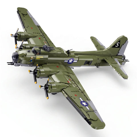Sluban B1367 Model Kit 1:44 B17 Flying Fortress Heavy Bomber WWII USAAF Army Air Force Military Building Blocks DIY Set Toy In Australia - Darrahopens