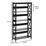 Sarantino Daphne 5-tier Cross Panel Bookshelf