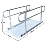 Kartrite 6ft Aluminium Wheelchair Ramp with Handrails 386kg Capacity 72cm Width In Australia - Darrahopens