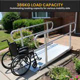 Kartrite 6ft Aluminium Wheelchair Ramp with Handrails 386kg Capacity 72cm Width