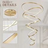 BAMDECOR A18801/8 Nordic Home Decor Dining Room Pendant lamp lights Ceiling Lamp Hanging Light (8 Rings-Gold)