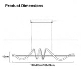 BAMDECOR A202 Modern LED Linear Pendant Lights with Dimmable LED  (160cm/180cm-Gold) 1.8 Meters