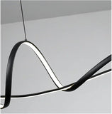 BAMDECOR A210 Modern LED Linear Pendant Lights with Dimmable LED and Adjustable Hanging Length 120cm -Black