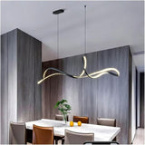 BAMDECOR A210 Modern LED Linear Pendant Lights with Dimmable LED and Adjustable Hanging Length 150cm -Black