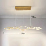 BAMDECOR A2569 1.5m Antizer Nordic Minimalist Wave Long Pendant Light (Gold)