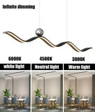 BAMDECOR A2575 Modern Design Linear LED Ceiling Light for Dining Room Office Kitchen Living Room (Black)BAMDECOR A2575 Modern Design Linear LED Ceiling Light for Dining Room Office Kitchen Living Room (Black)