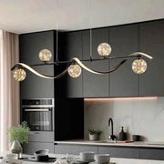 BAMDECOR AD2621 Modern Black Kitchen Island Light with Glass Globe Shade Ceiling Pendant Lights In Australia - Darrahopens