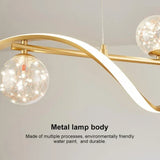 BAMDECOR AD2621 Modern Gold Kitchen Island Light with Glass Globe Shade Ceiling Pendant Lights