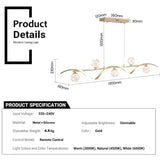 BAMDECOR AD2621 Modern Gold Kitchen Island Light with Glass Globe Shade Ceiling Pendant Lights