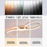 BAMDECOR AD2576 Modern Minimalist Curved Line Iron Aluminum Silicone LED Semi-Flush Mount Ceiling Light For Living Room (Gold)