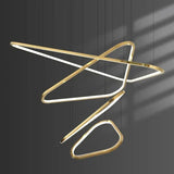 BAMDECOR AD2583 Modern Triangular LED Chandelier (Four Rings-Gold In Australia - Darrahopens