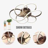 BAMDECOR AD2585 Black Creative Flower Shape Design Ceiling Lamp Acrylic Flush Mount Chandelier
