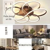 BAMDECOR AD2585 Black Creative Flower Shape Design Ceiling Lamp Acrylic Flush Mount Chandelier