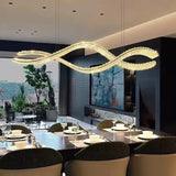 BAMDECOR 1.2m C3601W Wave Crystal Pendant Chandelier Decorative Lighting Lampshade (Brass Gold)