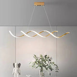 150cm Modern Minimalist Titanium Gold Pendant Light Adjustable LED Chandelier