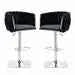 SERENITà Modern Velvet Breakfast Bar Stools Swivel Barstools Adjustable Counter Stools with Backrest (Silver-Black)