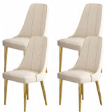 VELLUTO Golden Frame Mid Century Modern Dining Chair Faux Leather Side Chair Upholstered Dining Chairs Set of 2