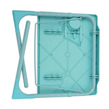 Foldable Table Adjustable Tray Laptop Desk with Removable Cup Holder-Turquoise