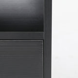 Bedside Table Side Storage Cabinet Nightstand 1 Drawer 2 Shelf LARK BLACK