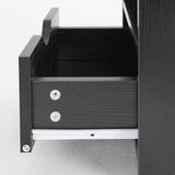 2X Bedside Table Side Storage Cabinet Nightstand Bedroom 1 Drawer 2 Shelf LARK BLACK