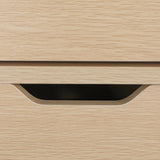 Bedside Table 3 Drawer Wood Leg Storage Cabinet Nightstand LACY OAK